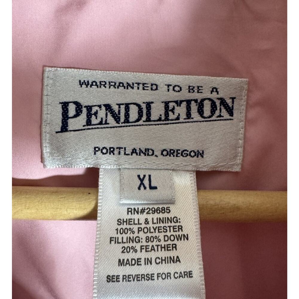 Pendleton Quilted Vest Women’s Pink Sz XL Down Feather Filling Full Zip Pockets - Picture 2 of 8